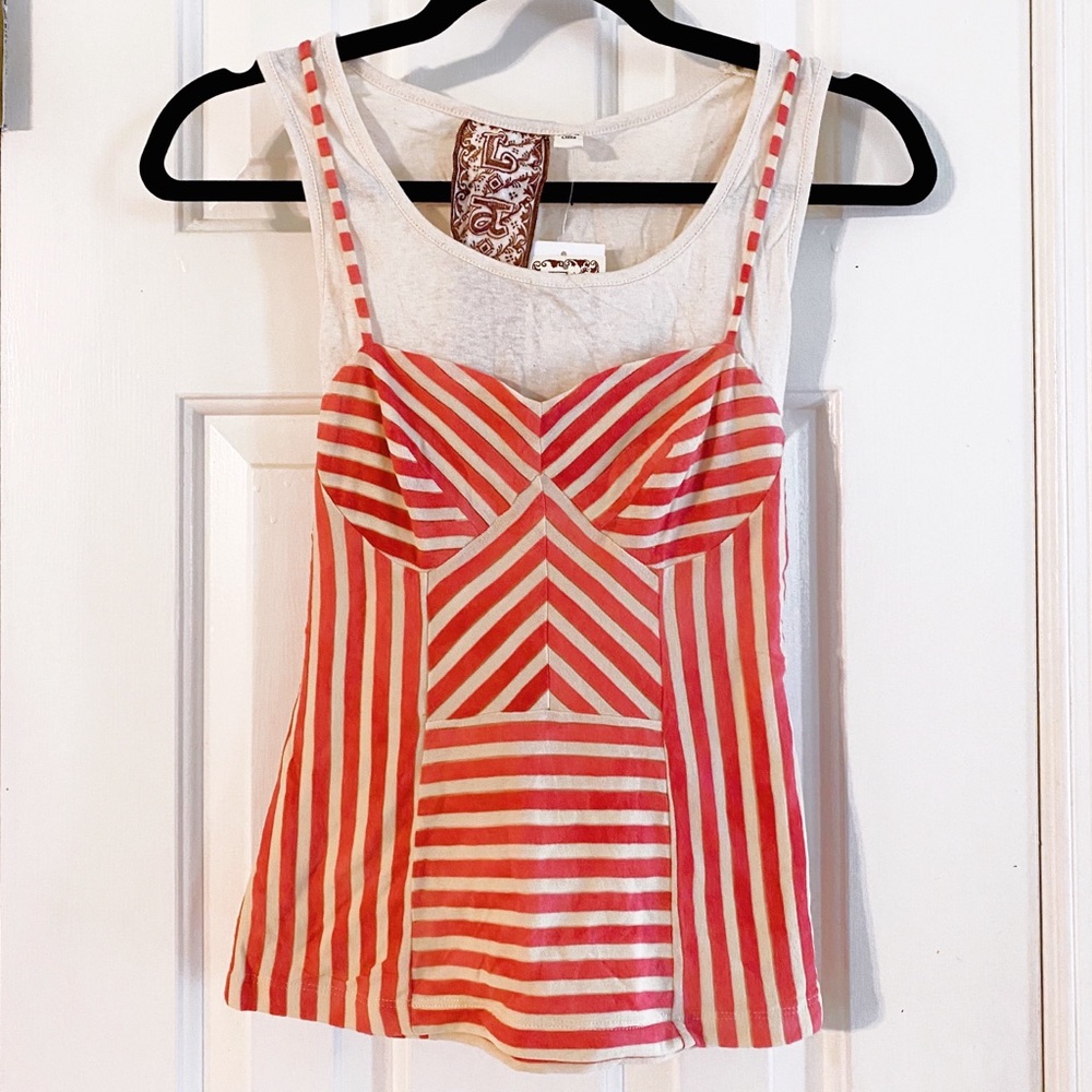 L.A.M.B. Layered Bustier Tank Top NWT Small